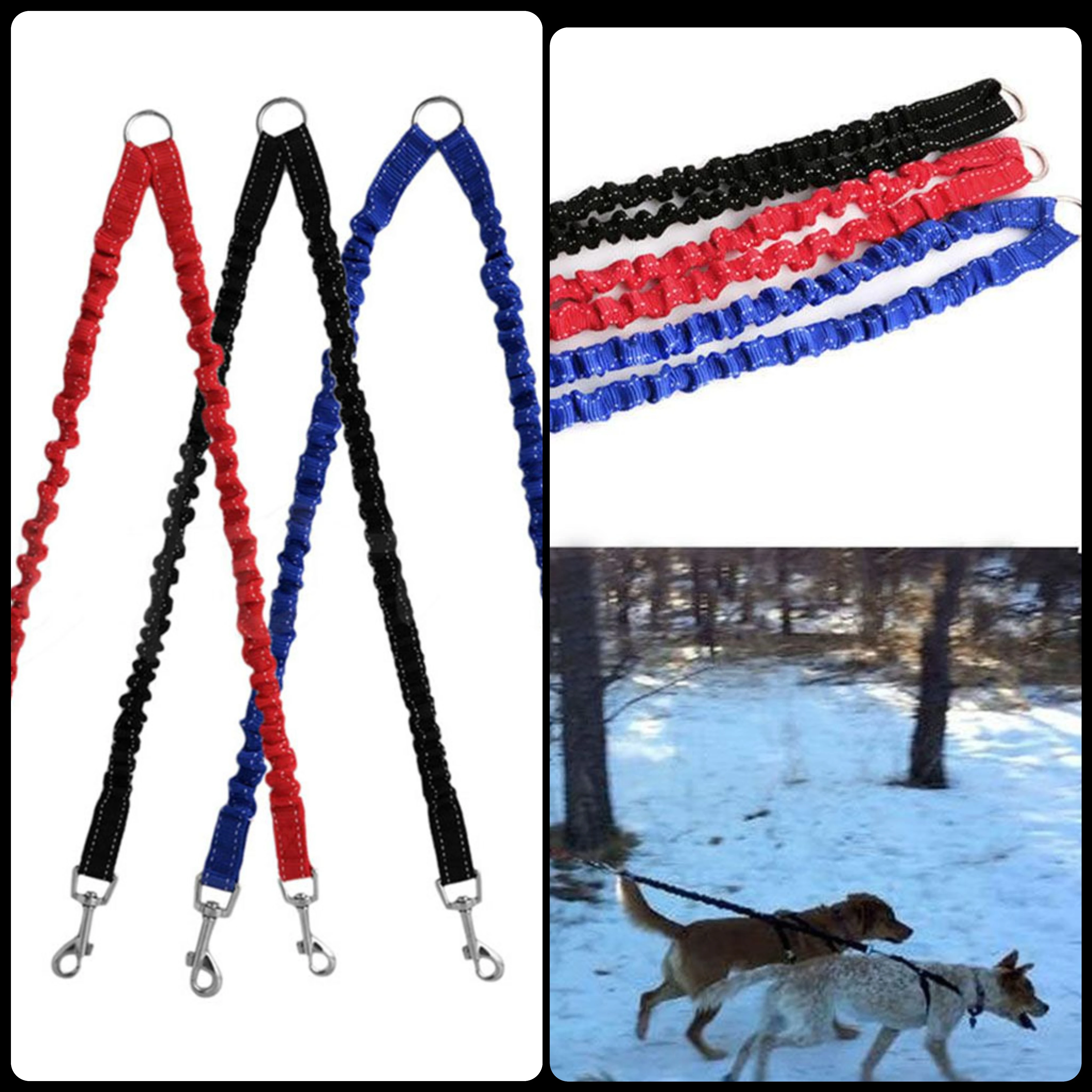 Double Dog Leash Coupler Reflective Strong Dual Pet Leash Lead 360° No For Small Medium Large Dogs Pet Accessories 2022 Fashion