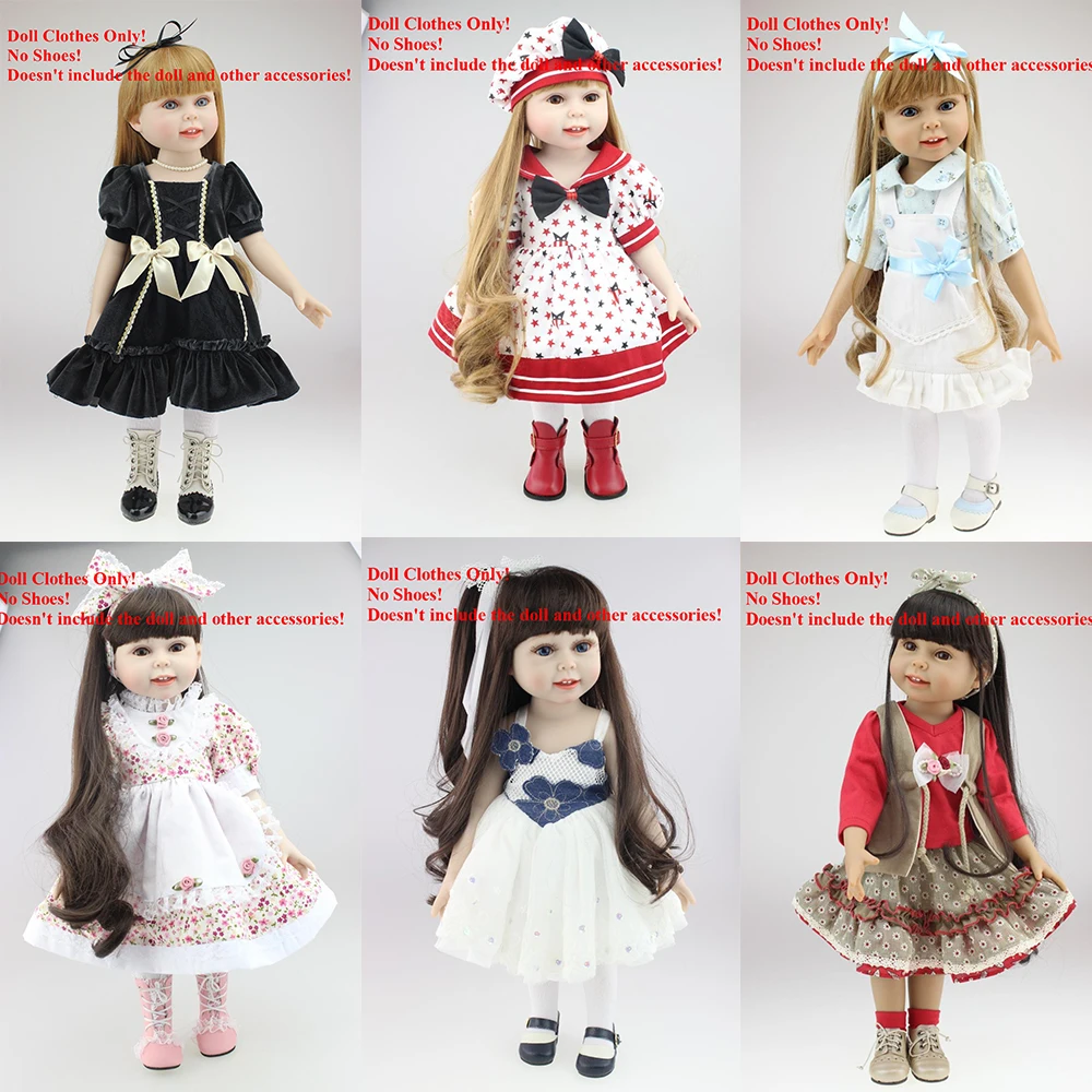 

Many Different Styles Girl Doll Dress fit 18 Inch American Doll 45 cm BJD SD Doll clothes accessories gift