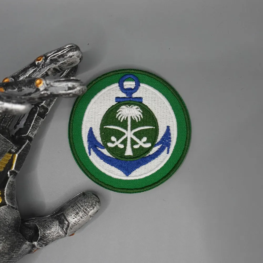 Taktische Stickerei-Patches der Royal Saudi Arabian Navy, exquisit und hochwertig, für Kleidung, Rückseite mit Haken oder zum Aufbügeln