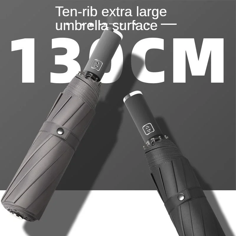Foldable Strong Windproof Travel Umbrella 130cm 3 Fold Rain Storm Umbrella Men