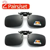 Polarized Clip Sunglasses 2Pcs Set Myopia Glasses Clip Driver Fishing Night Vision Myopia Clipon Sun Shading Eyeglasses 1