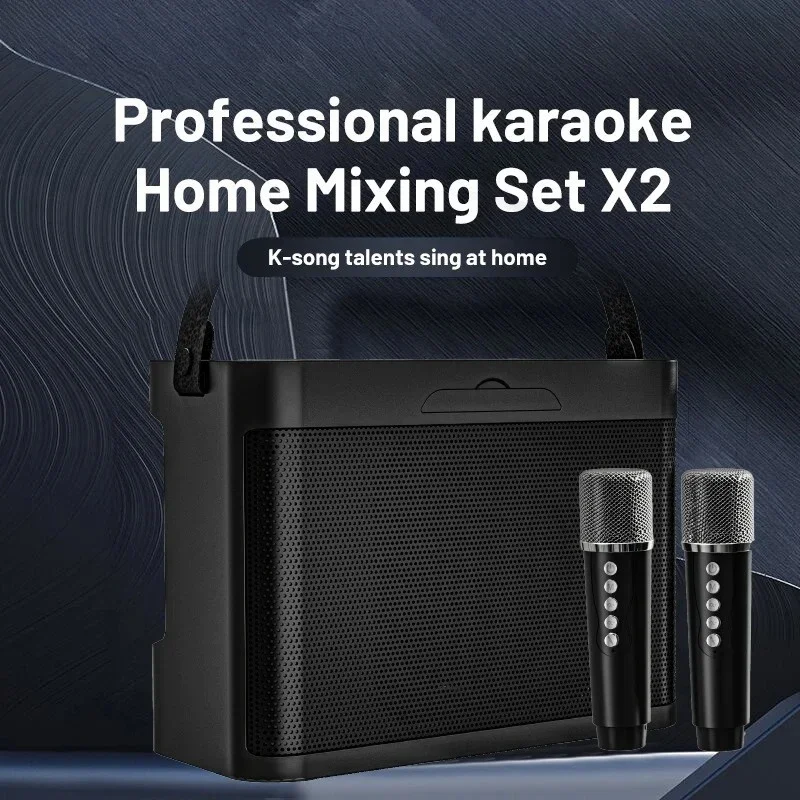 2026 Powerful Bluetooth Speaker Karaoke Machine with 2 Mics Portable HiFi Stereo Sound Subwoofer Boombox for Family Party Gifts