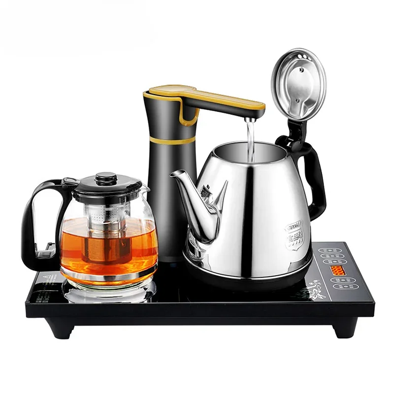 220V Electric Kettle household Tea Pot Set Automatic Pump water 1L Capacity Stainless steel Kettle Safety Auto-off Function 1