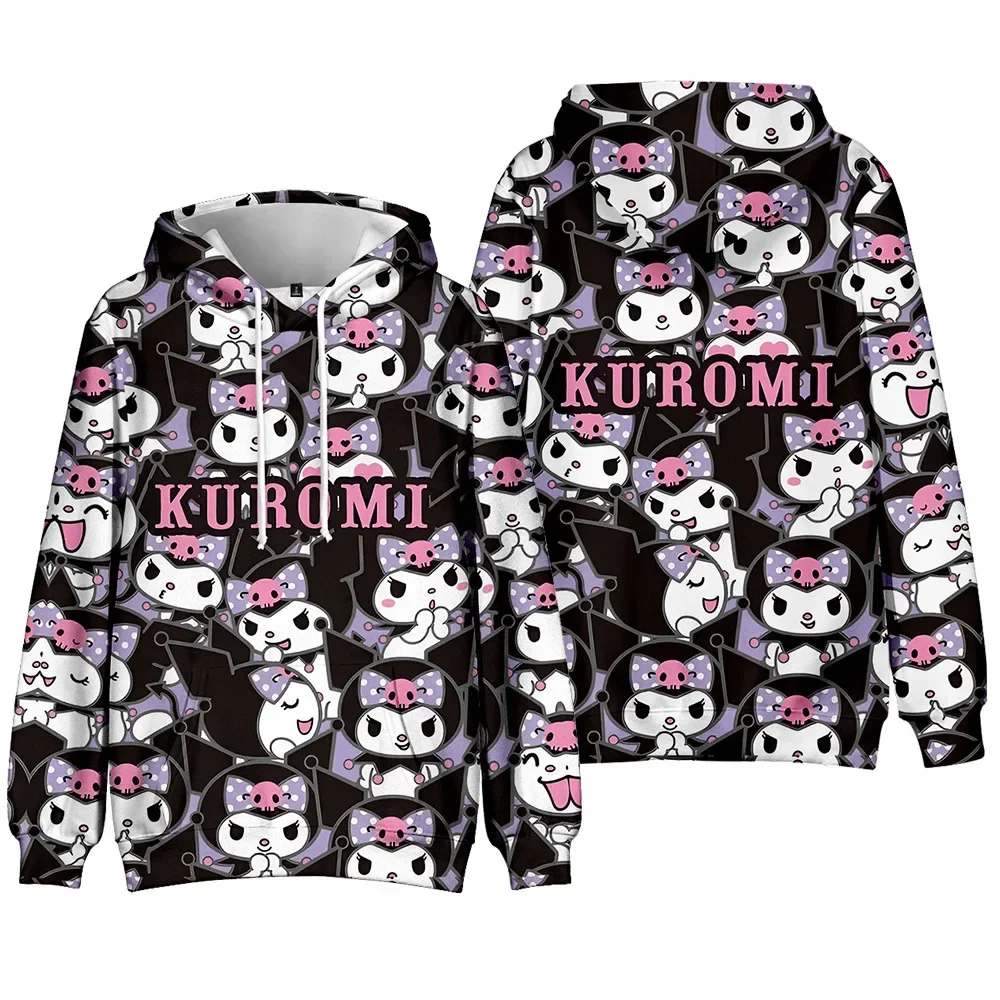 

3D New Product Kuromi Peripheral Hooded Digital Printed Hooded Sweatshirt For Adults And Children, The Best Gift