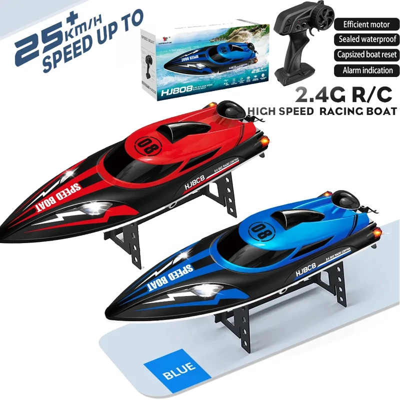 Радиоуправляемая лодка HJ808 2,4 ГГц 25 км/ч высокоскоростной гоночный корабль скоростная лодка детская модель игрушка
