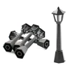 4Pcs Street Post Lights Model Railway Train Lamp Post Lights Miniature Village Pathway Lantern Post for DIY Dollhouse 3