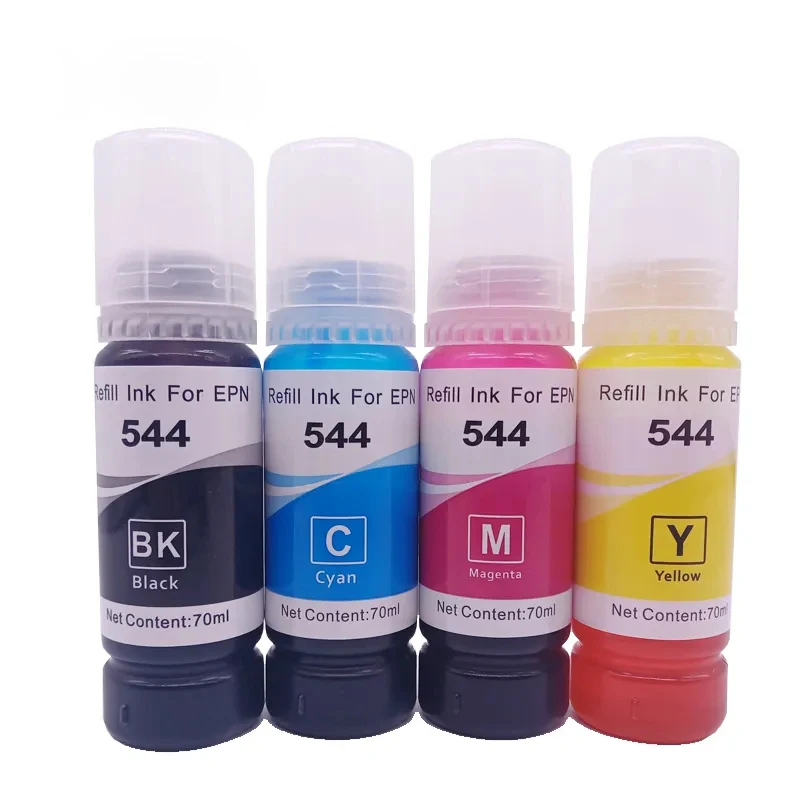 

T544 544 Dye Ink 4 Colors 70ml Bottle Refill Kit Fit For Epson EcoTank L3150 L3110 L3100 L3210 L3250 L1110 5190 Inkjet Printer