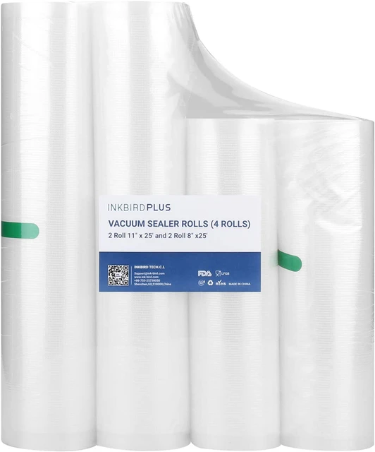 8''x25' Vacuum Sealer Bags for Freezer Food Saver (2 Rolls), Vacuum Seal Bag  Rolls Food Storage Bags 