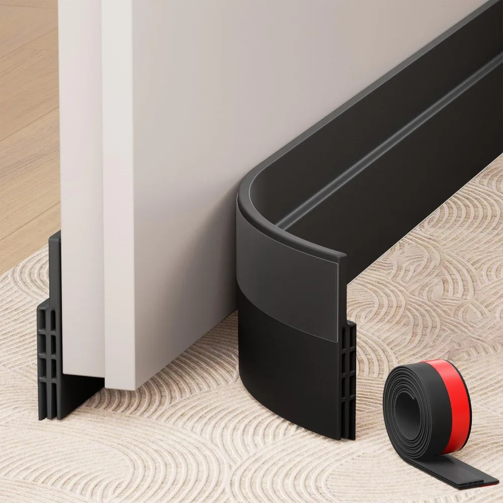 Premium TPE Door Seal Strip - Soundproof, Insect Resistant, Weatherproof, Self-Adhesive Draft Stopper