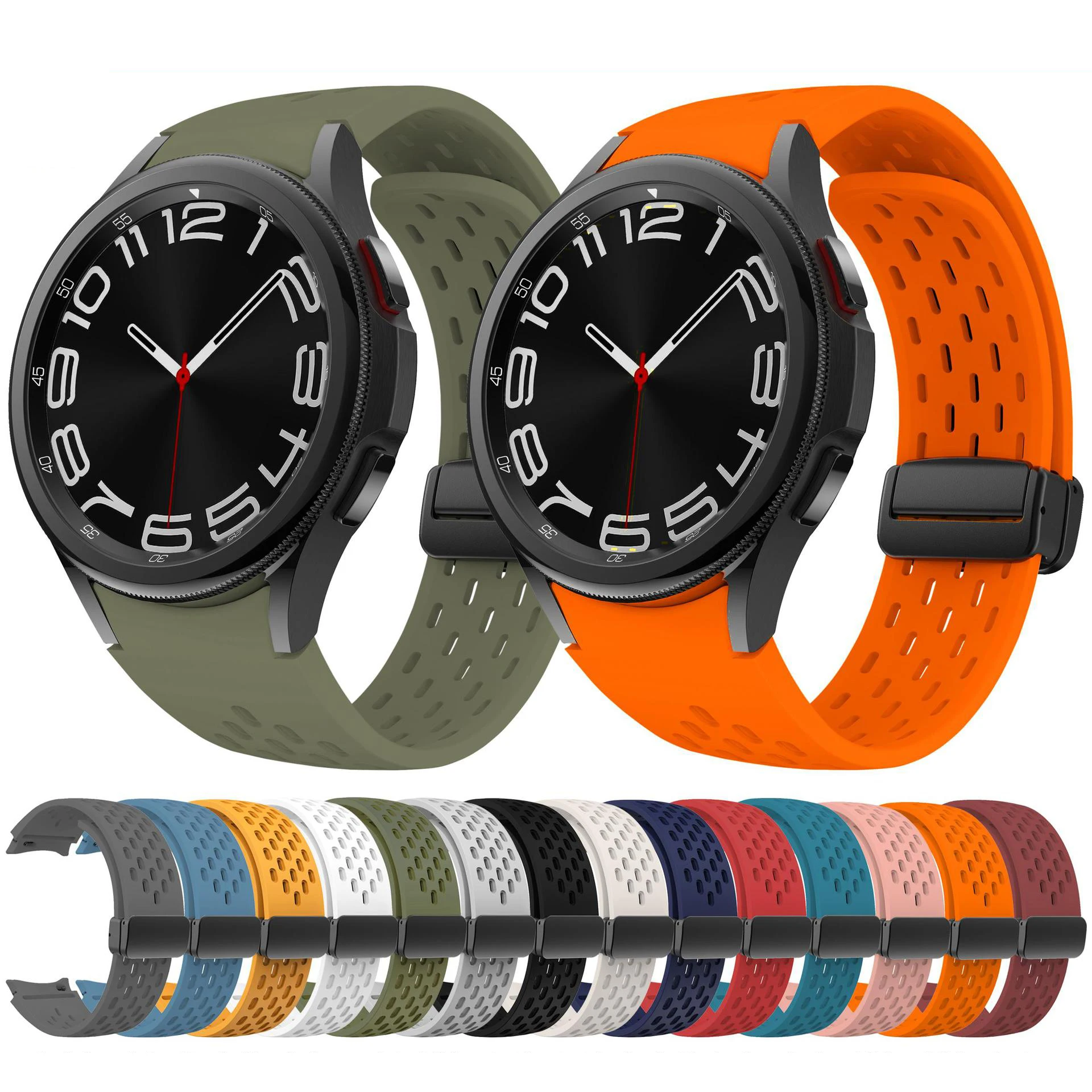 

Ремешок силиконовый складной для Samsung Watch 6, 5, 4, с сетчатым отверстием