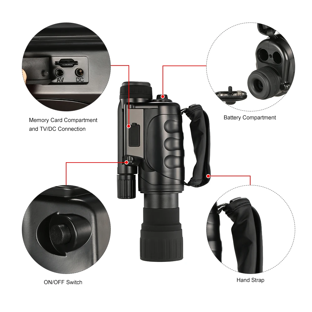 6x50 Digital IR Infrared Telescope Night Vision Device Waterproof Monocular with Camera & Camcorder Function Telescopio with Bag
