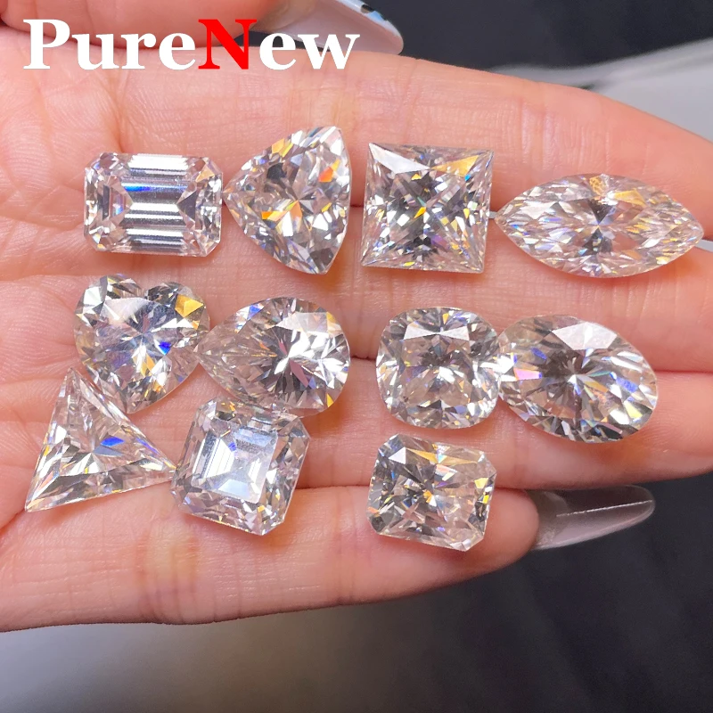 Moissanite Jewelry Materials Loose Lab Grown Diamond Lab Grown Loose Diamond Loose Gemstones Premium D Color White Moissanite Diamonds Factory Price Round Oval Pear Radiant Emerald Heart Princess Cushion Asscher Shape GRA