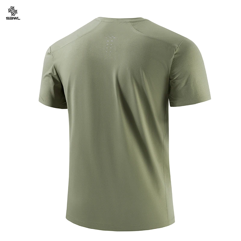 SBWL High quality Outdoor hiking mountaineering Tees running weight loss fitness sports quick drying T-shirt Men's Ice silk Tops 3