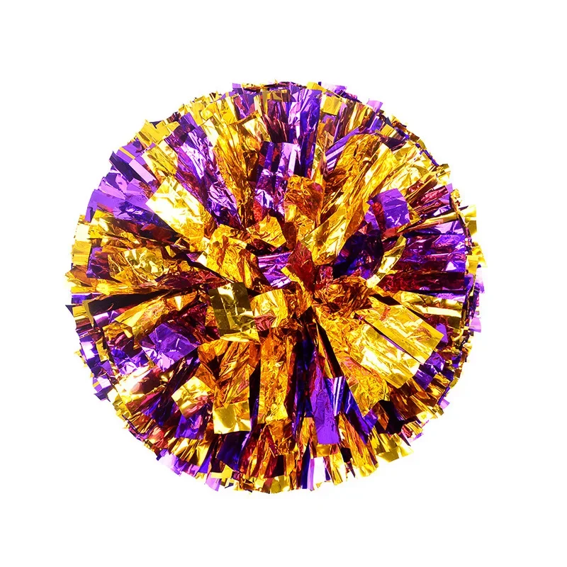 Colorful Cheerleading Pom Poms with Handle Cheer Balls Gold Silver Red Yellow Hand Dance Pompoms Accessories Women Girl Kids