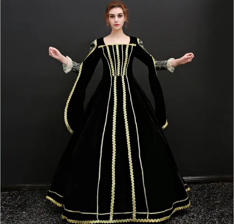 

Black Christmas French Court Dress Cinderella Festival Dress