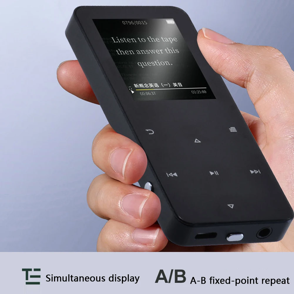 Bluetooth-compatible 5.0 MP3 Player Walkman Touch Screen Music Walkman USB 2.0 3.5mm Jack with E-book Recording Built-in Speaker