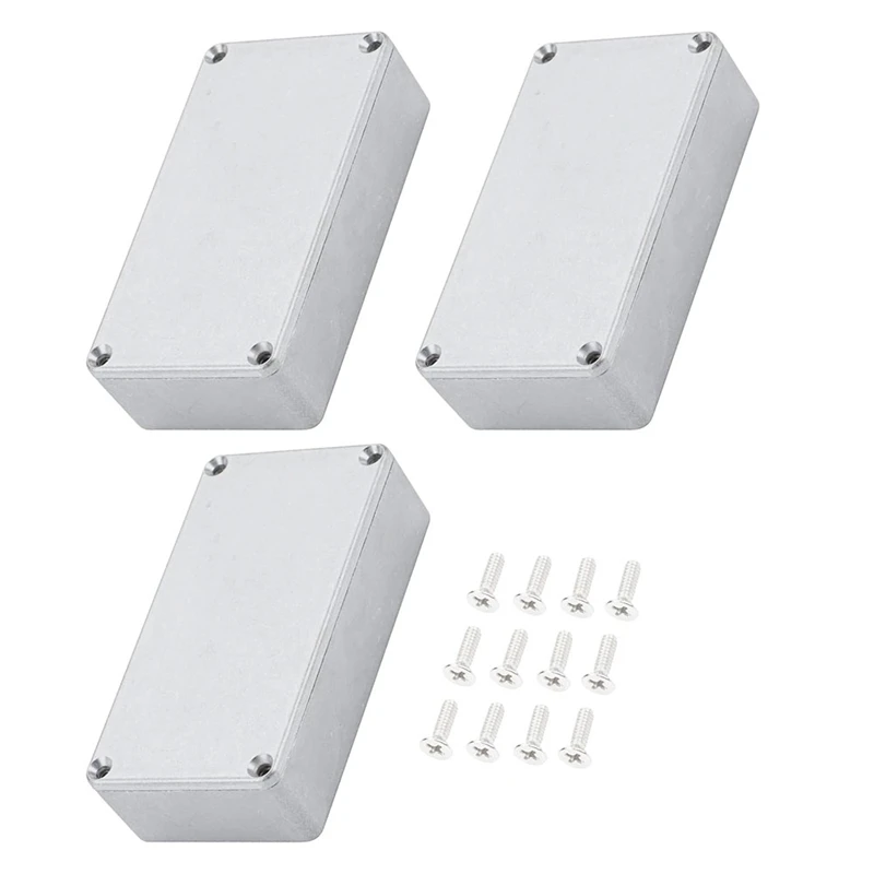 

New 3PCS 125B/1590N1 Aluminum Guitar Effect Pedal Enclosure Metal Stomp Box Enclosure Unfinished 122X66x39.5Mm With Rubber