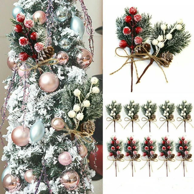 Artificial Decorative Flowers Christmas Tree  Christmas Artificial Pine  Branches - Artificial Flowers - Aliexpress