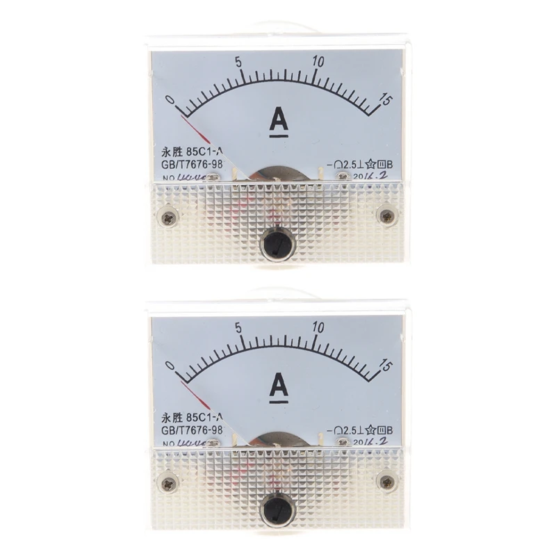 

2X 85C1 DC 0-15A Rectangle Analog Panel Ammeter Gauge