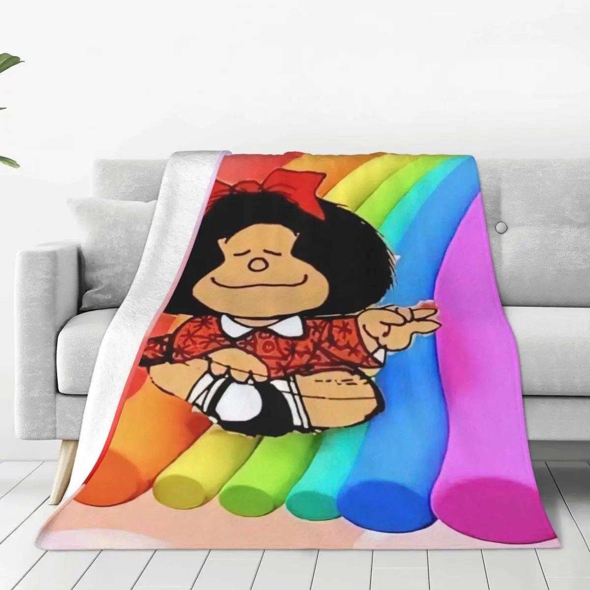 

Mafalda Flannel Fleece Blanket For Kids Teens Adults Soft Cozy Warm Fuzzy