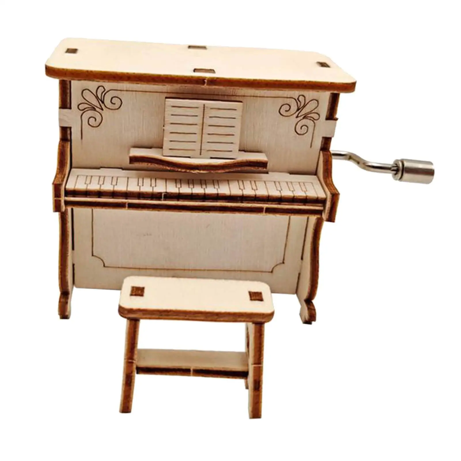 DIY 3D Wooden Puzzle Piano Music Box Model Kits Toys for Children Hand Assembly Toy Gifts music box