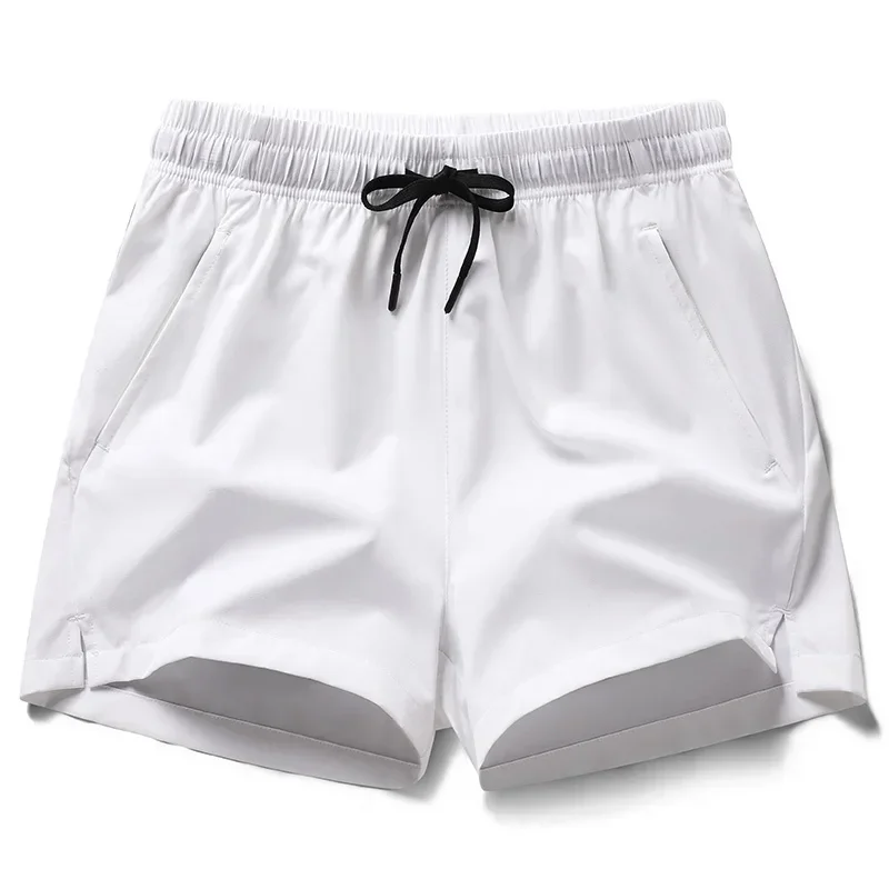 New Mens Fitness Lightweight Sweatpants Summer Casual Pockets Shorts Basic Solid Color Short Pants Jogging Beach Shorts Men 2
