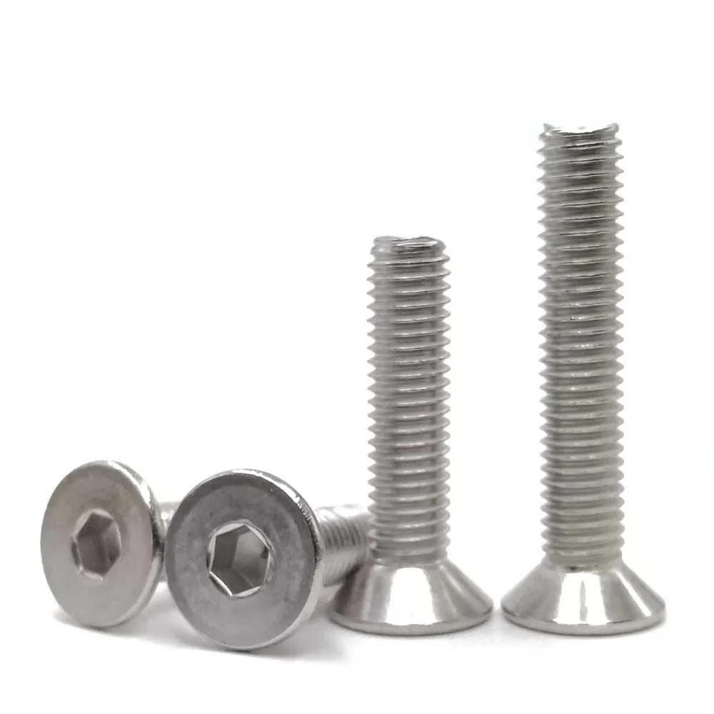 5-50pcs DIN7991 Allen Key M1.6 M2 M2.5 M3 M4 M5 M6 M8 Stainless Steel 304 Hex Socket screw Flat Countersunk Head Screws