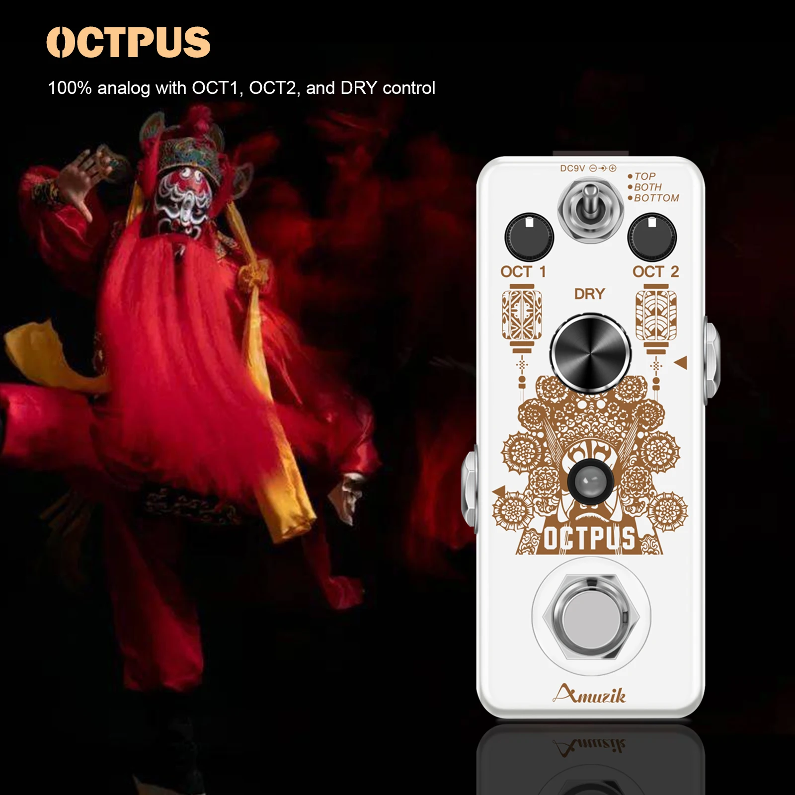 Amuzik Octpus Guitar Effect Pedal Precise Polyphonic Octave Effects For