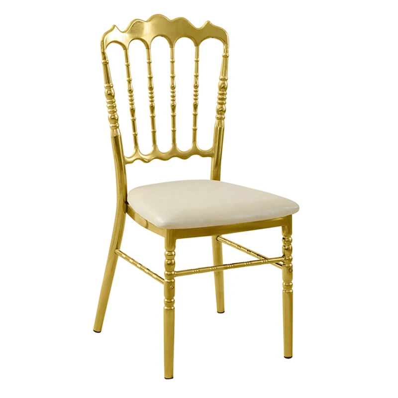 Napoleon Chair Stackable Metal Chairs Banquet Clear Outdoor Garden Terrace Transparent Wedding Sillas Hall Royal