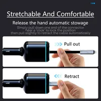 Novora 96W Retractable Car Charger with 12W USB Lightning Cable, 5-Port USB-C, Fast Charging Block, 90cm Retractable Cable - Image 5