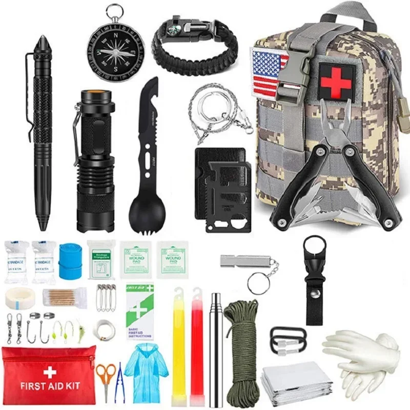 

Tactical First Aid Kit Bag Outdoor Survival Kit Travel Multifunction Tactical Equipment First Aid SOS for Wilderness Adventure