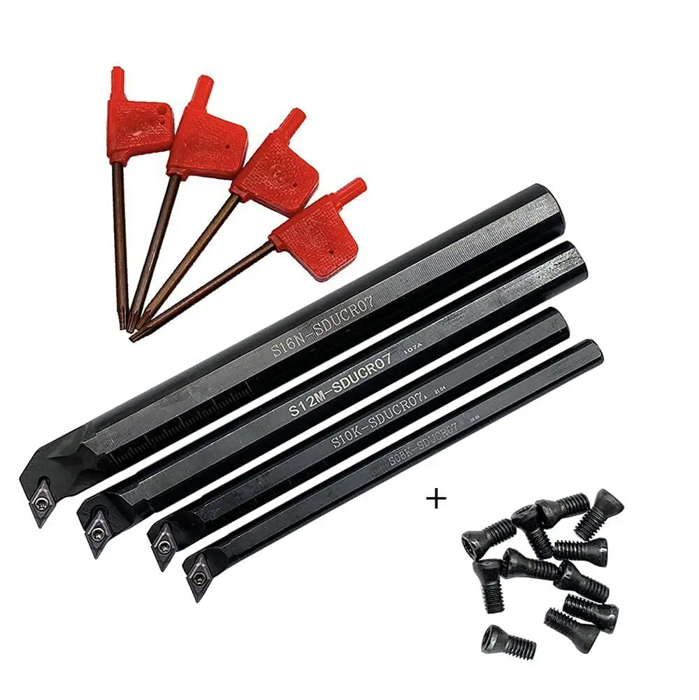 

4pcs S08K/S10K/S12M/S16N- SDUCR07 95° Internal Turning+US- 4pcs DCMT070204