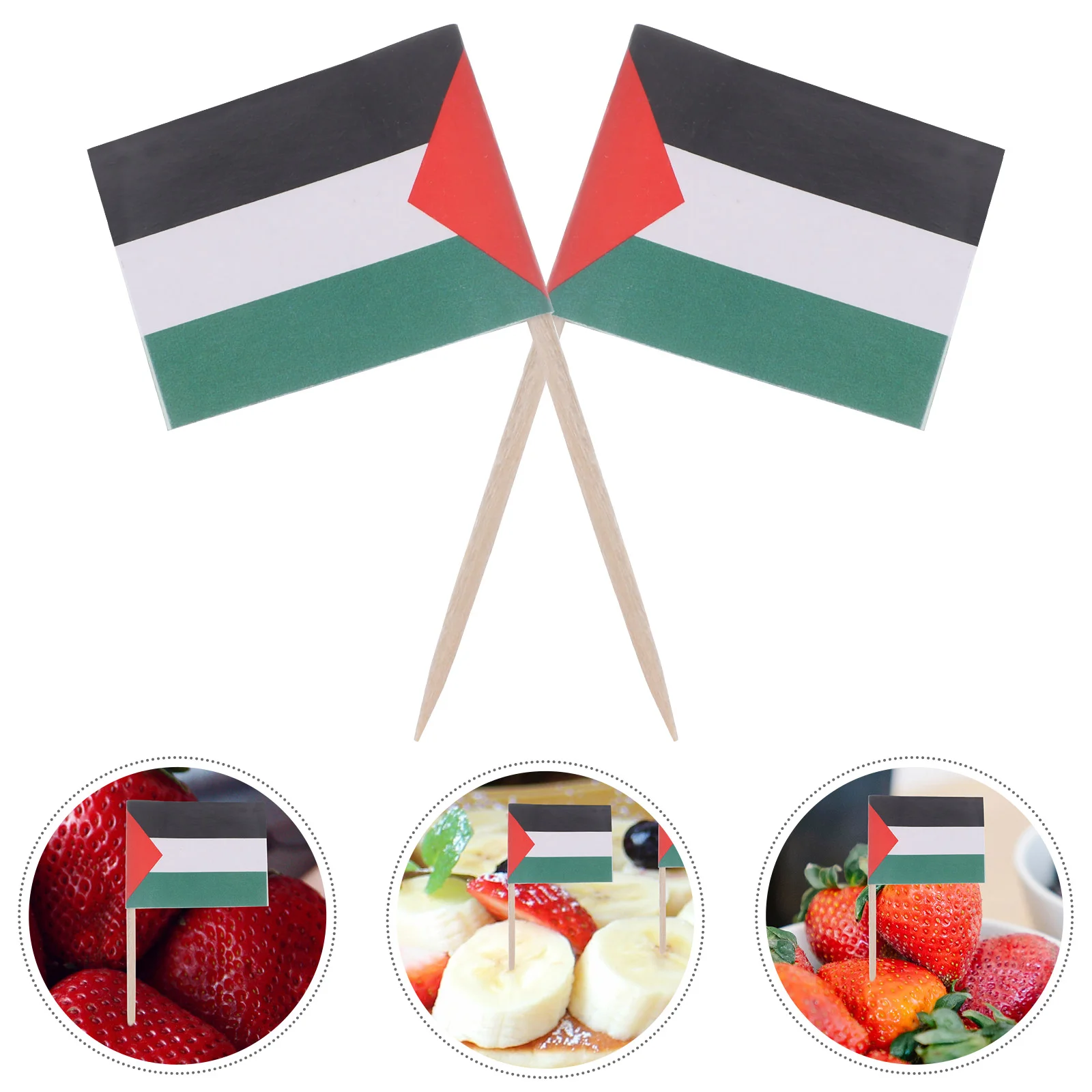 

100 Pcs Mini Toothpick Flag Fruits Picks Wood Dessert Flags Decorations Bamboo Cake Accessories for Ornament
