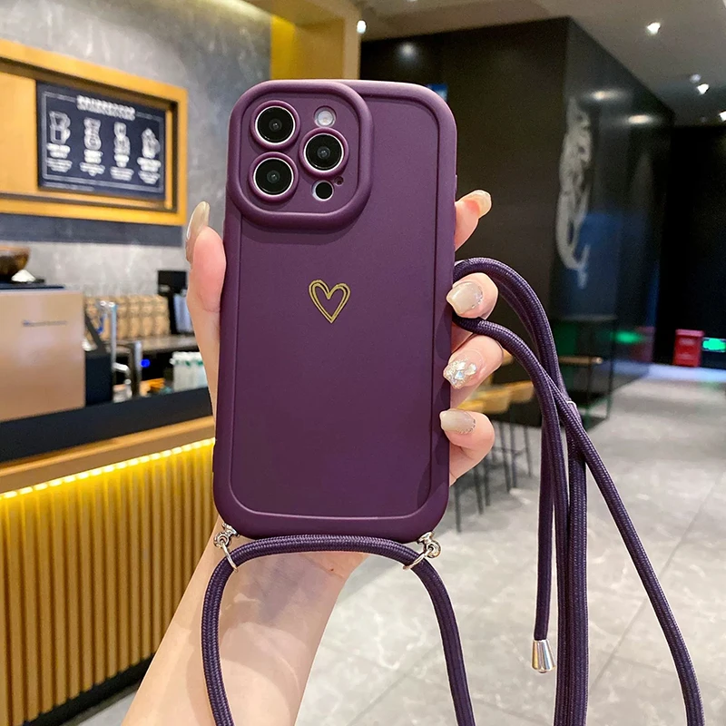 ตัวเลือกสินค้า เคสสายคล้องคอ Lanyard Love ซิลิโคน สำหรับ iPhone