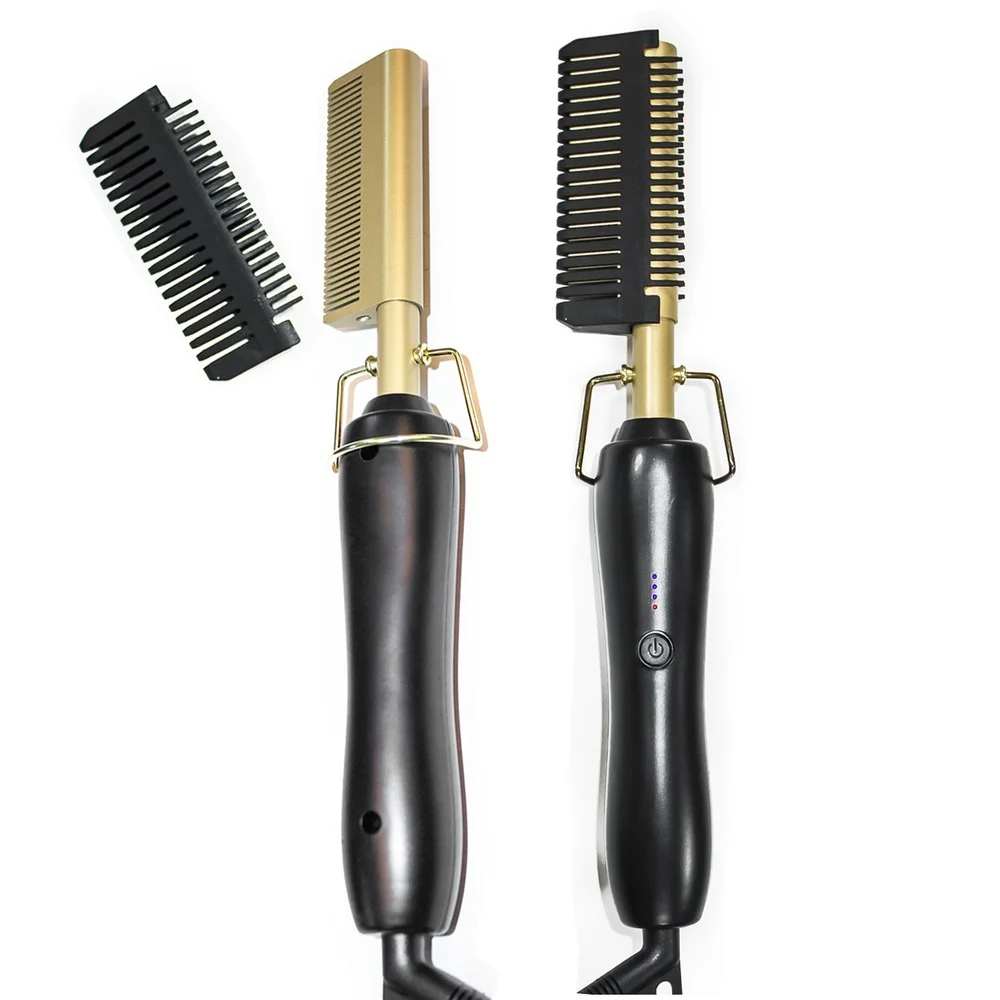 Alisador de Cabelo em Linha Modelador de Cabelo Plana Ferros Alisamento Escova Quente Aquecimento Pente Reta Estilor Ondulação Ferro 13 Home & Garden