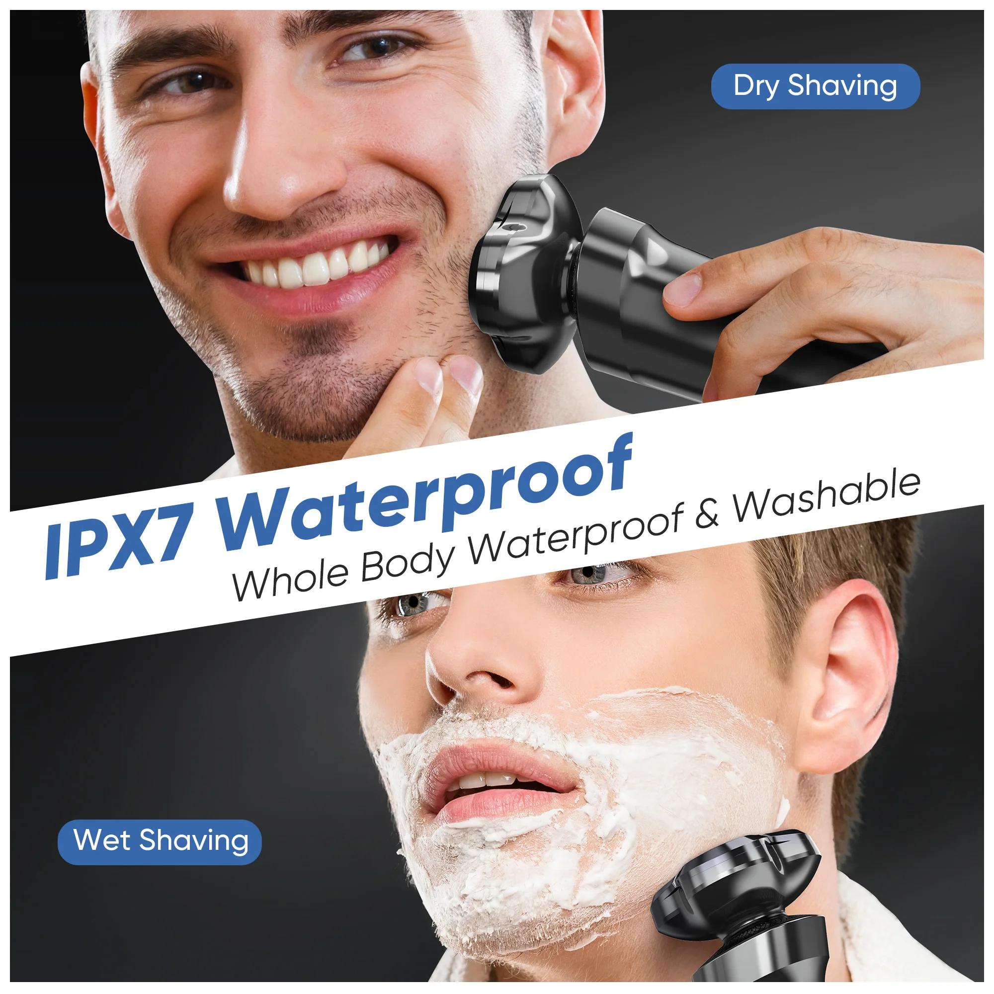 Electrical Shaver for Men 3D Floating Blade Rotary Washable Rechargeable