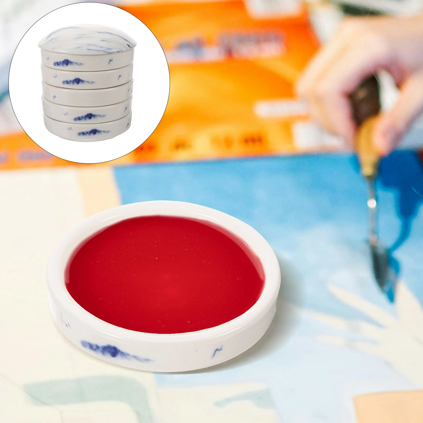 

Palette Watercolor Mixing Convenient Pigment Trays Stackable Paint Ink Plate Artist Ceramics