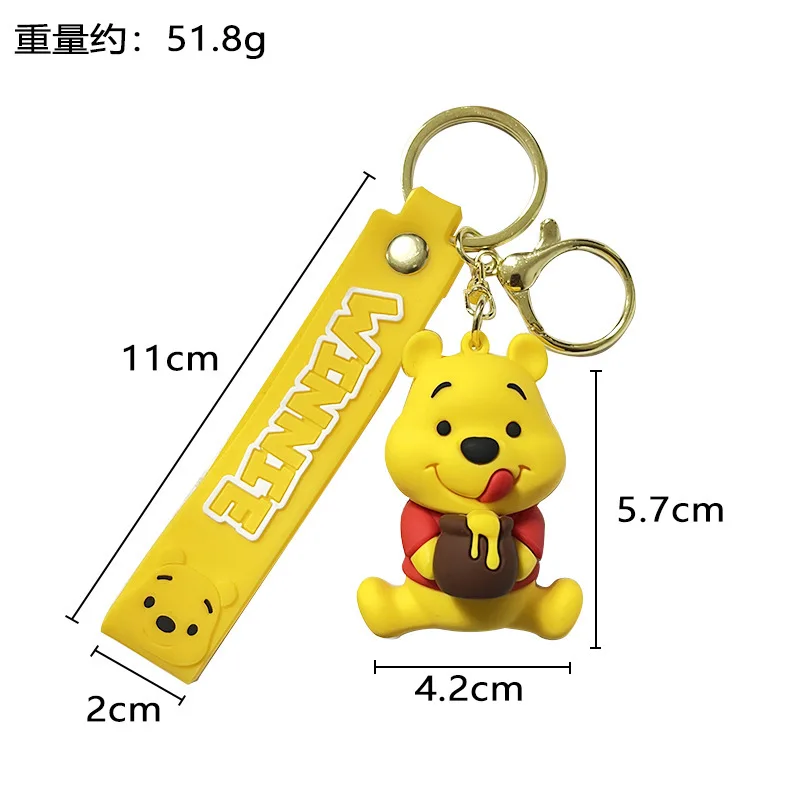 Winnie The Pooh Keychain Cute Bag Decoration Cartoon Couple Silicone Doll Exquisite Car Keychain anime keychain,keychain pendant