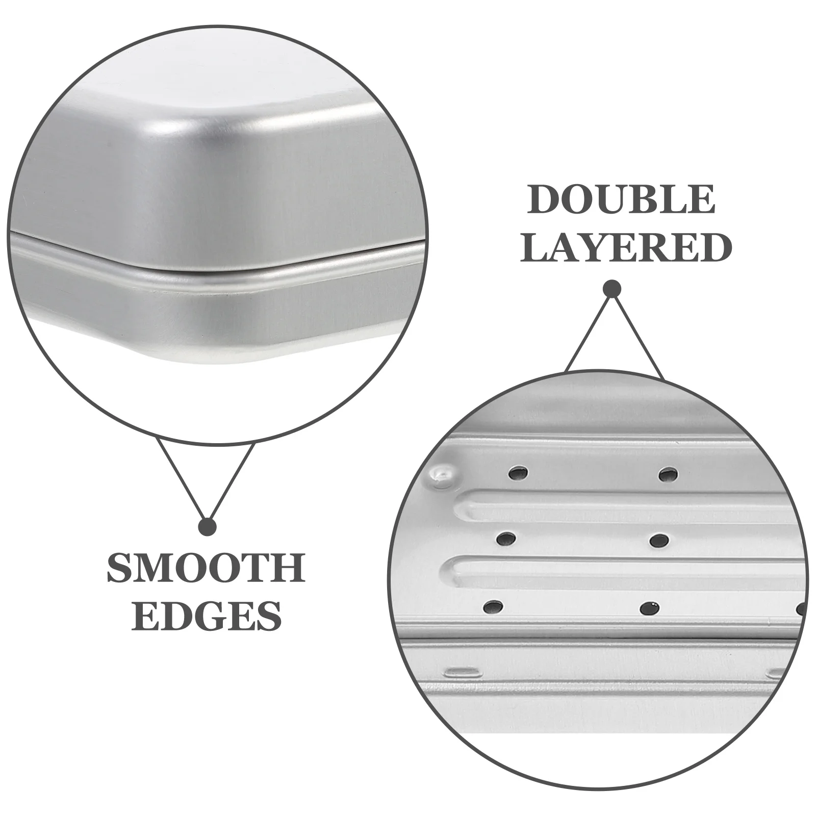 Practical Soap Box with Lid Aluminum Tin Square Soap Holder Box Travel Soap Storage Case Prevent Soap Dissolving Bathroom Supply 5