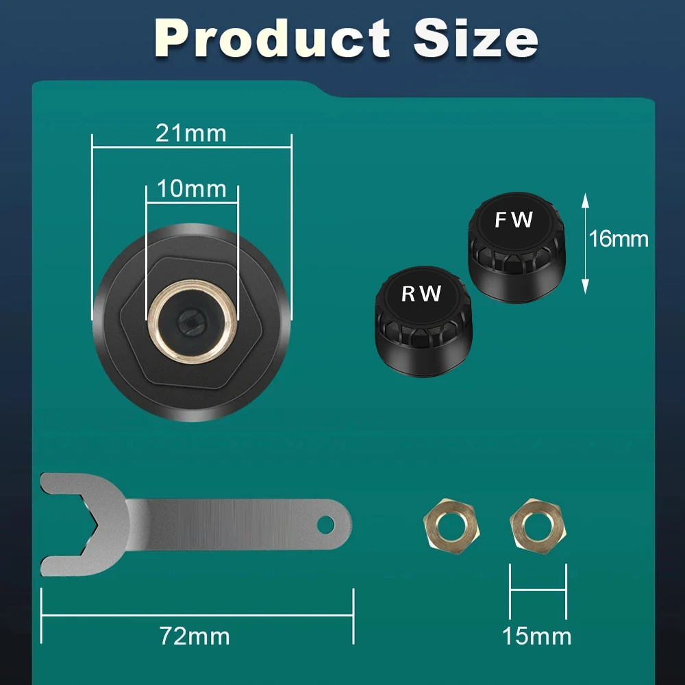 Car Tire Pressure Monitor TPMS Bluetooth 5.0 Mobile Phone Display Motorcycle Tire Pressure Sensor for iOS Android