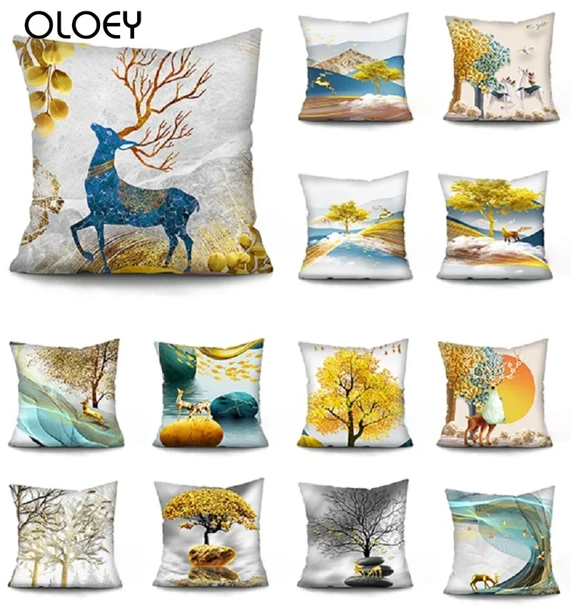 

1 шт. 45x45 см наволочка для подушки, декоративные подушки для леса, Наволочка украшения для дома, диванные подушки Funda Cojin