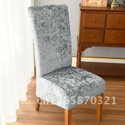 

Чехол на стул с высокой спинкой, размер XL, бархатные эластичные чехлы на стулья с золотыми бриллиантами для столовой, свадьбы, банкета, спандекса, украшение для дома