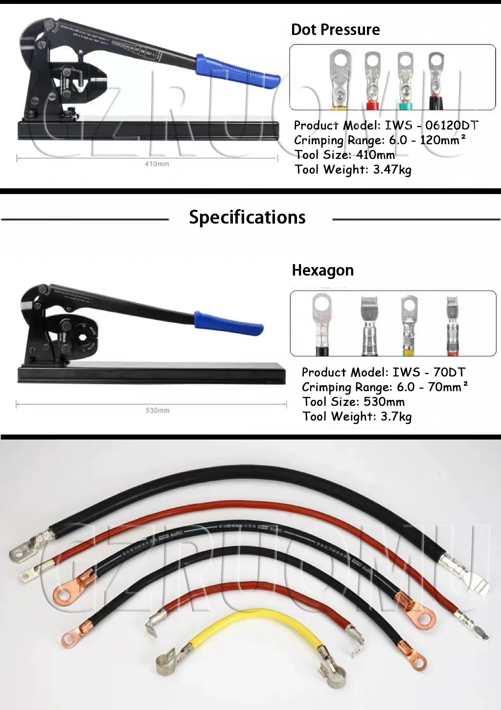 Desktop IWS - 8200DT OT Open Nose Crimping Pliers U shaped Cold pressed Terminal
