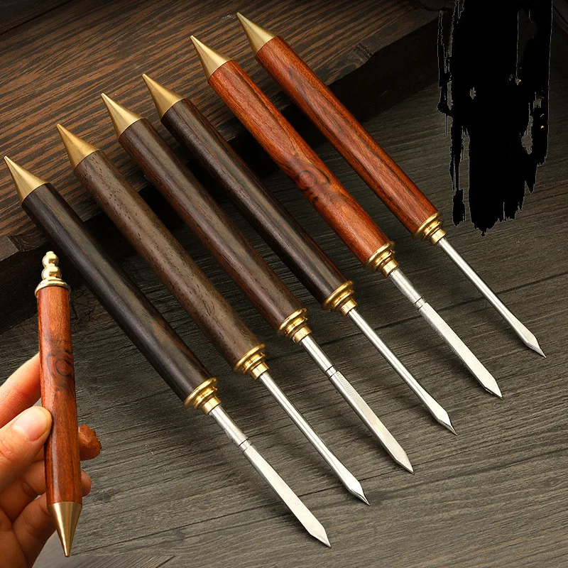 tea cutter tea needle set Pear Ebony Wood Handle Professional Tool Stainless Steel Cone Needle Tea Puerh Brick Tea Needle Knife