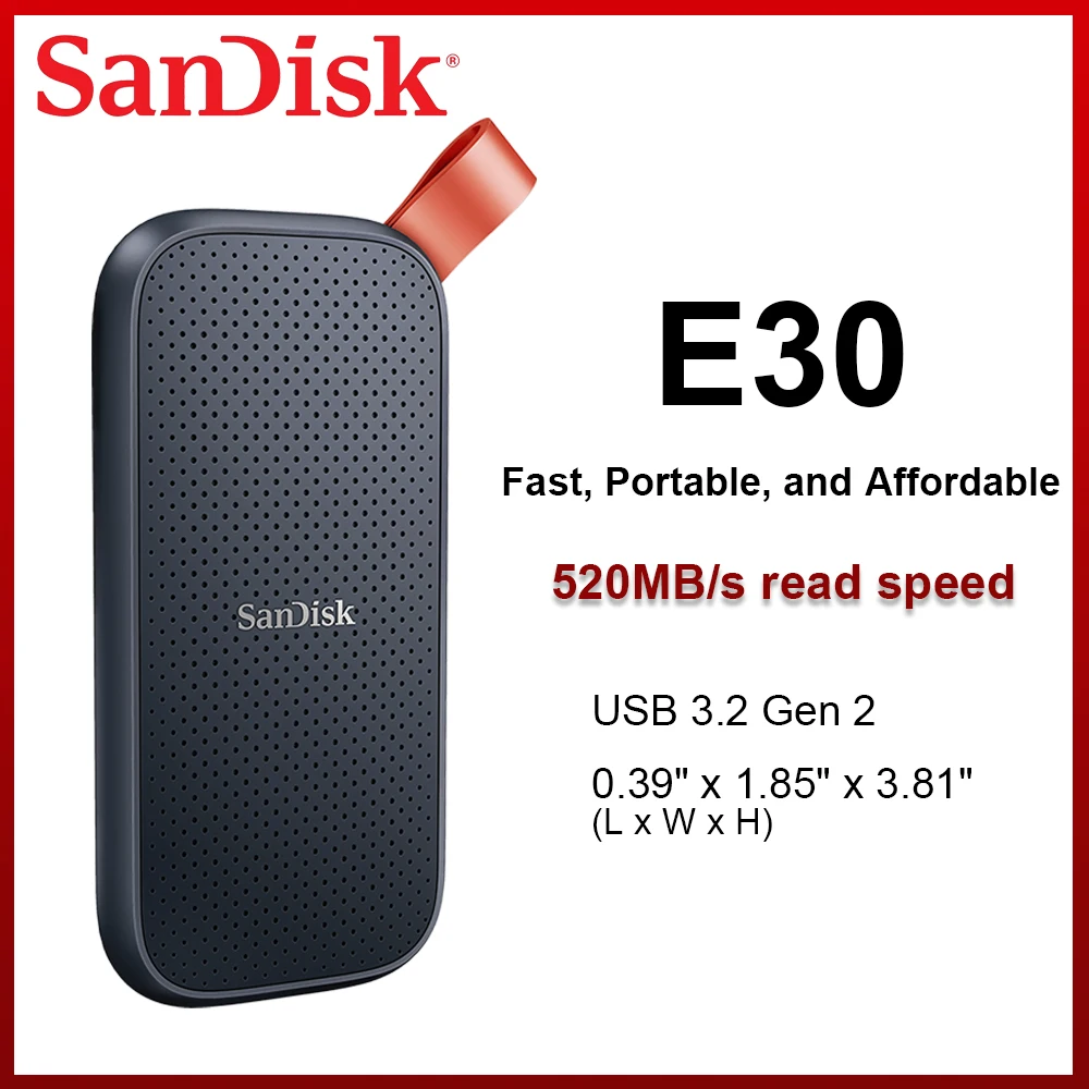 Sandisk-SSD  ָ Ʈ ̺ E81 E61 E30 ޴ SSD USB 3.2 cŸ ϵ ũ, PC Ʈ MAC ȭ ȣȯ 