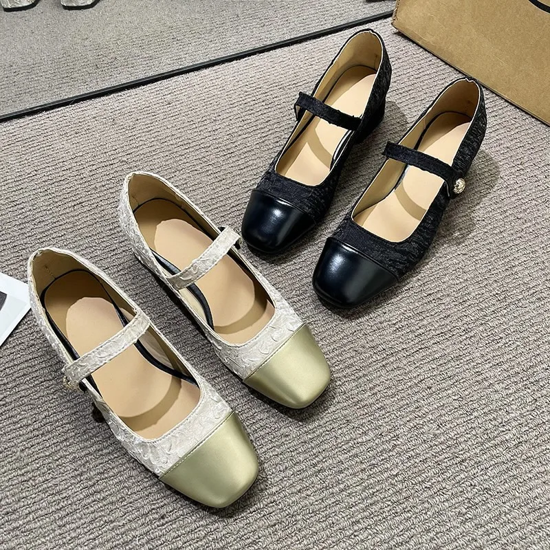 New French Mary Jane Shoes In Spring 2024 Casual Fashion Women's Shoes with Skirt Temperament Single Shoes Medium and Low Heels