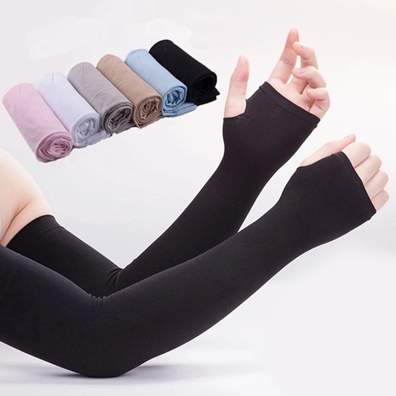 

Arm Sleeves Uv Sun Protect Anti-Slip Ice Silk Sleeve Sunscreen Cuff Summer Men Women Gloves Outdoor Riding New