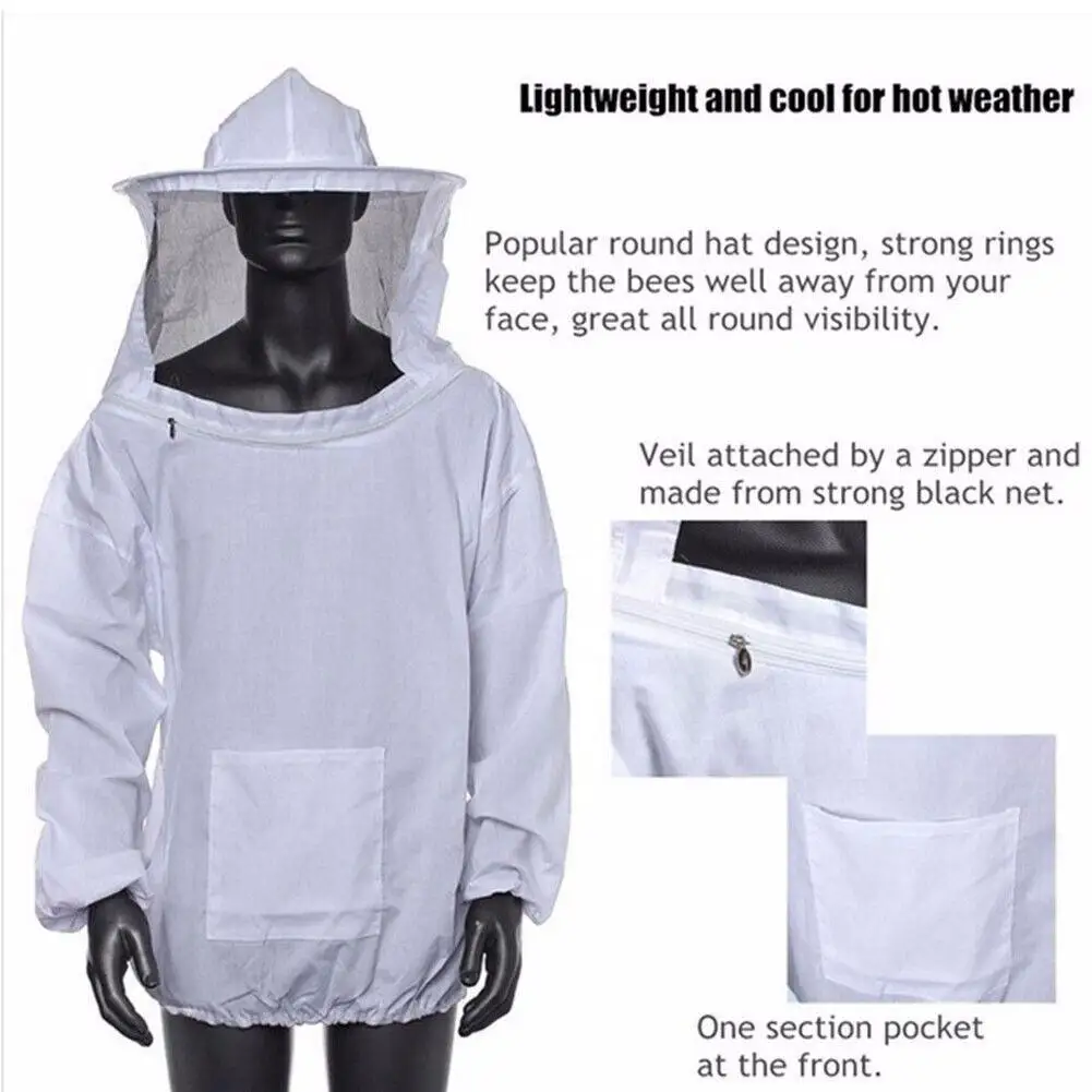 Description Picture 5 of itemProtective Beekeeping Jacket Veil Smock Beekeeping Hat Sleeve Beekeeper Anti-bee Suit Anti-bee Bite Farming Clothing Coverall