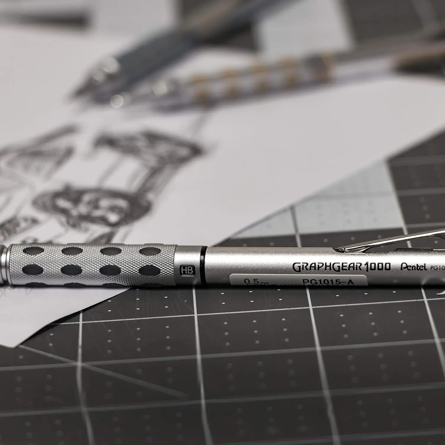 Pentel Graph Gear 1000 Mechanical Drafting Pencil With Eraser Metal Body 1pc Automatic Pencil Japanese 0.5 mm 0.3 mm 0.7 0.9 mm 6
