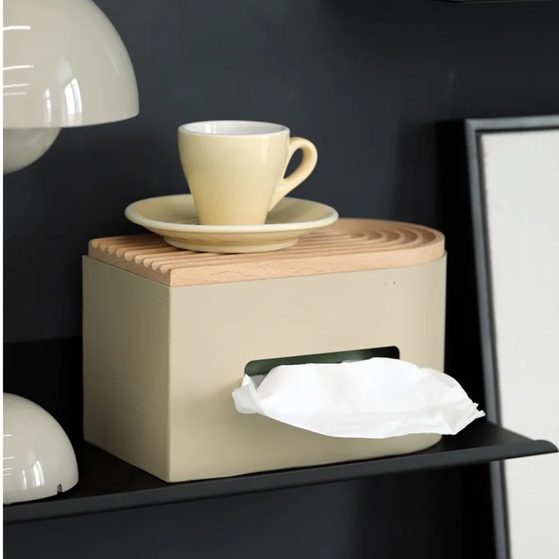 

Light Luxury Home Desk Organizer Multi-Functional Tissue Boxes Napkin Holder with Creative Board Paper Holder